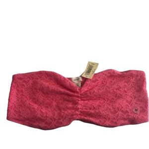 aerie Pink Lace Strapless Bandeau